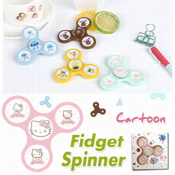Cartoon Colors Smiling Face Noctilucent Of Light Hand Spinner Tri-spinner Anti Stress Sensory Fidget Spinner Ball Children Gift