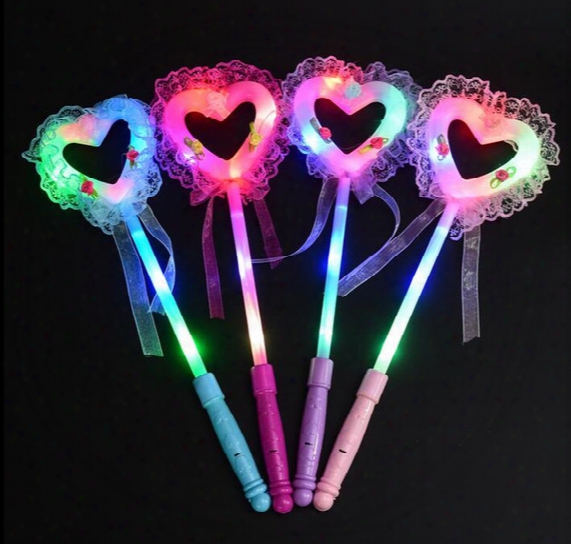 Free Ems 100pcs 37cm Heart Led Flash Glow Heart Love Candy Fairy Sticks Flash Glow Sticks Light Up Wand Party Disco Ktv Xmas Kids Toys