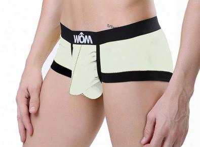 Free Shipping Cotton Strengthen The Scrotum With Underwear Men's Gun Egg Shell Separation U Convex Bag Bag Sexy Sweat Health Care Angle Pant