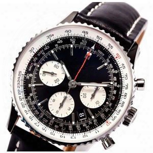 Hot Sale Mens Watches Mechanical Automatic Watch Classic Wristwatch Black Dial Leather Strap 001