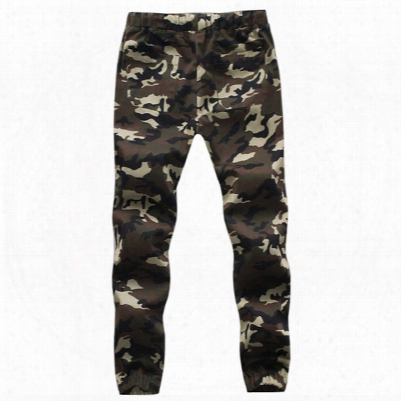 Jogger Men Pencil Harem Pants Hanging Crotch Patchwork Harem Pants Mens Military Camouflage Pant Overcoat Camo Cargo Trousers Q4201