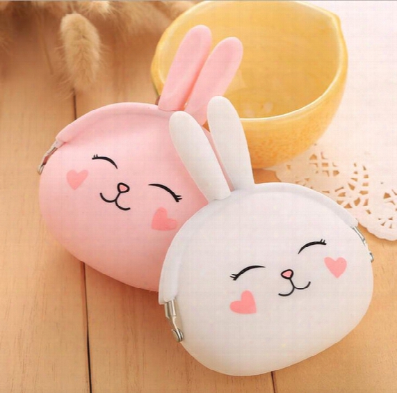 New Fashion Coin Purse Lovely Kawaii Cartoon Rabbit Pouch Women Girls Small Wallet Soft Silicone Coin Bag Kid Gift