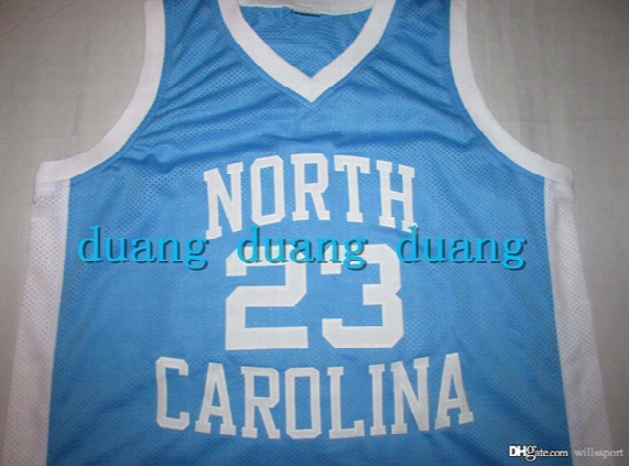North Carolina #23 Jersey College Jordan Throwback Basketball Jersey Blue White Custom Size Name And Number Stitched