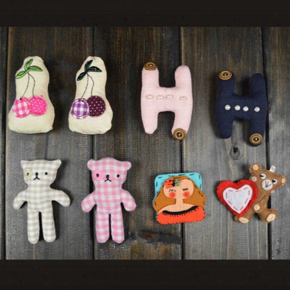 Price Cheap Fashion Embroidery Badge Brooch Pins Handmade Cloth Boutonniere Pins With Cartoon Doll For Kids, Children Accessories, 6 Options