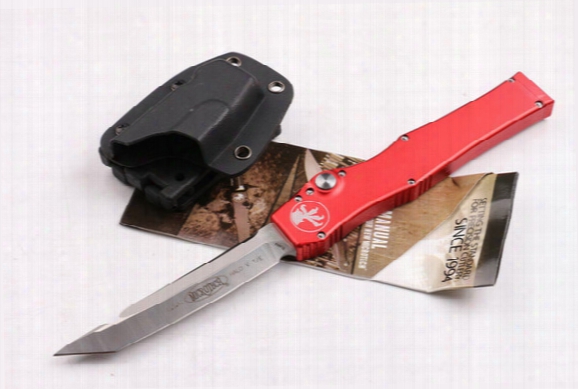 Special Offer Micro Halo V Tanto Blade Knife (4.6&quot; Satin) 150-4 Single Action Auto Tactical Knife Survival Gear Knives Red Handle