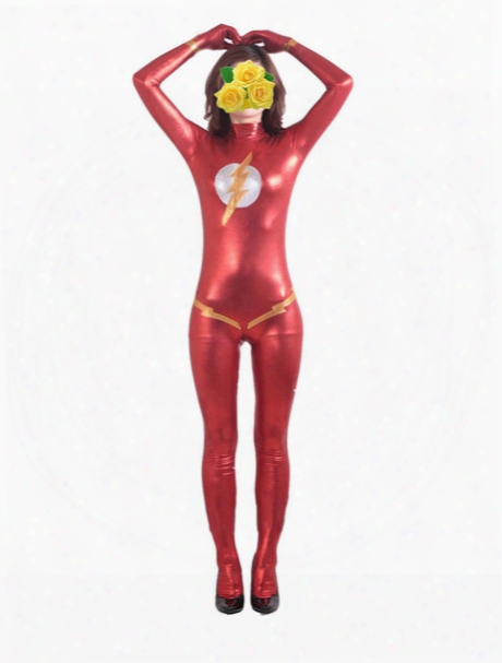 The Flash Red Metallic Superhero Costume Halloween Carnival Costumes Play