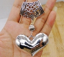 Free Shipping Wholesale New Fashion 5pcs Charm Antique Silver Alloy Scarf Heart Pendant Necklace DIY Metal Jewelry 10.5cm S3389