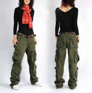 Wholesale-new Arrive 2015 Plus Size 5colors Cargo Pants Women&#039;s Overall,hip Hop Sport Loose Jeans Baggy Pants For Women