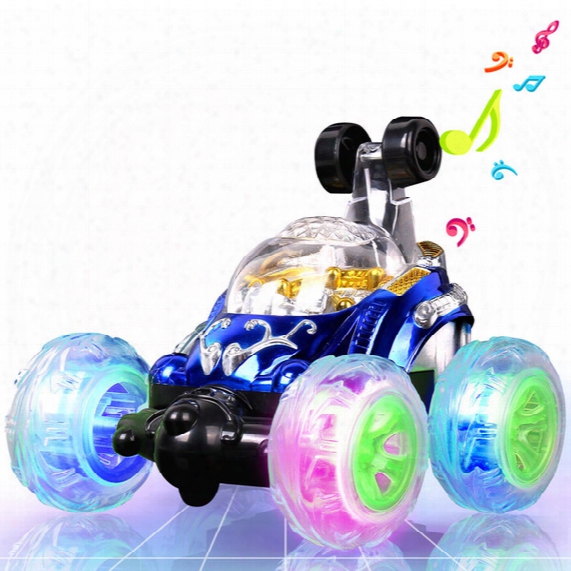 Wholesale-stunt Car Roll Music Remote Control Car Off-road Remote Control Car Racing Movable Mold Charging Children Toy Car