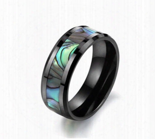 Wholesale - Tungsten Carbide Mens Ring Wedding Band Color Abalone Shell Inlay Size 6/7/8/9/10/