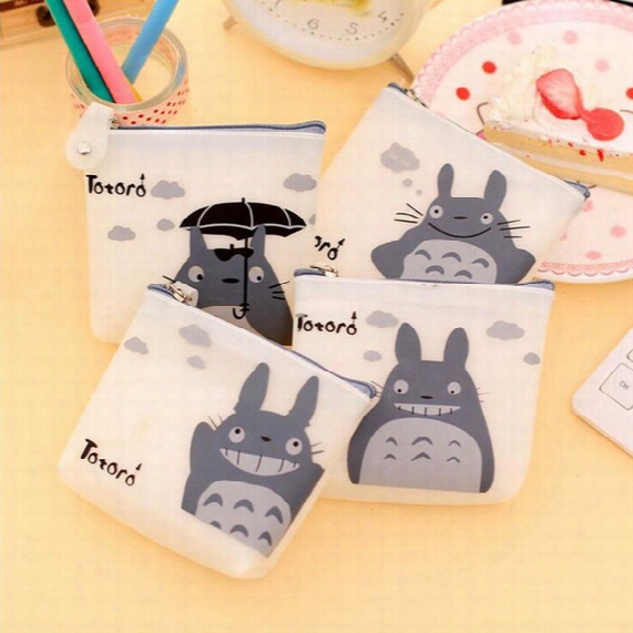 Women Children Cartoon Totoro Coin Purses Silicone Lucency Miyazaki Waterproof Cute Coin Purse Kids Purse Wallet Headset Pouch Bags