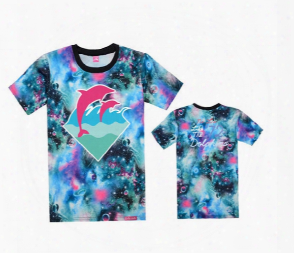 2017 Popular Pink Dolphin T-shirt Men Sport Short Sleeve Printed Hip Hop T Shirt Men Hipster Clothing Tshirt Streetwear Tees Shirts Palace