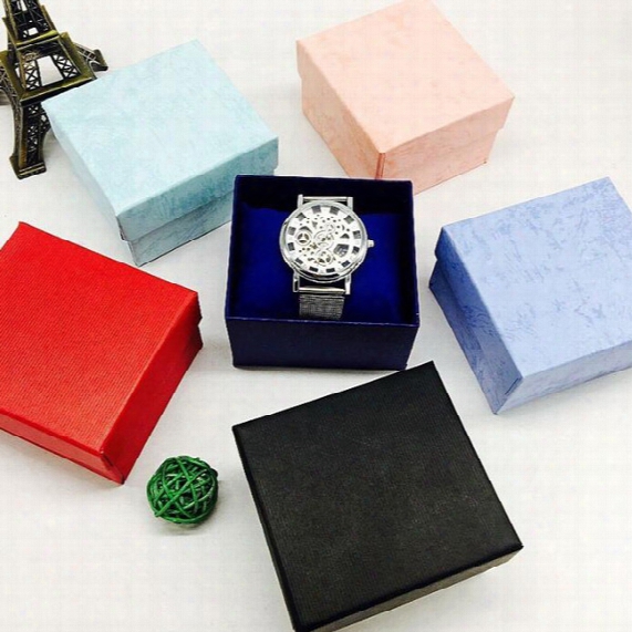 50pcs 6colors Boxes Cases Gift Box Automatic Quartz Lady Womens Mens Men's Watches Watch 2017 Hot Sale