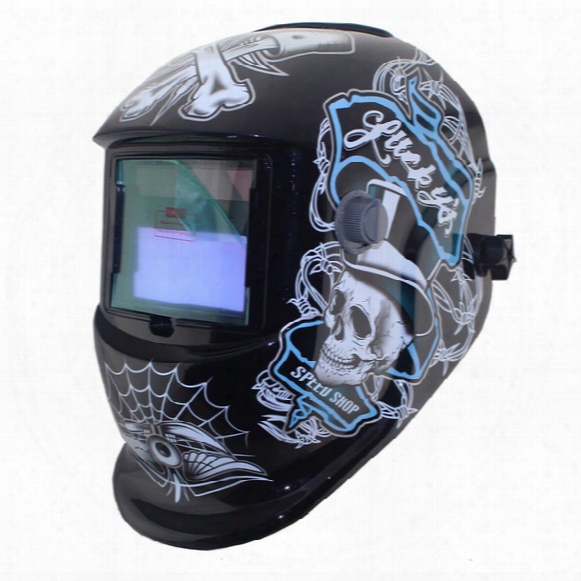 Black Skull Solar Auto Darkening Electric Welding Mask/welding Helmet/welder Cap With Polish/grindind For Welding Machine And Plasma Cutting