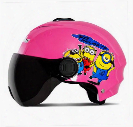 C#03 Free Shipping Vintage Andes-x-331-c Abs Portable-type Scooter Bike Vespa Motorcycle Bright Pink Cartoon Helmet & Uv Lens Adult Summer