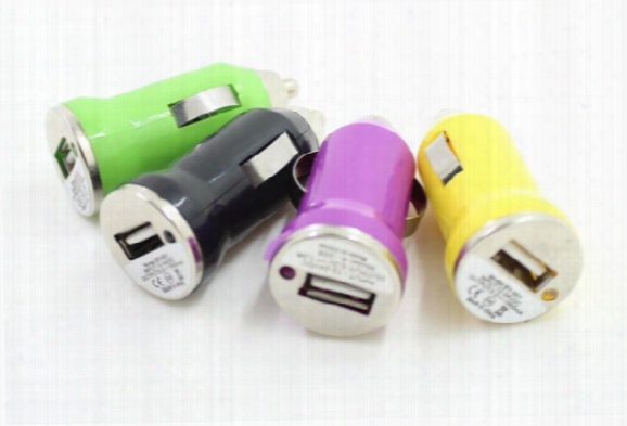 Dhl Usb Bullet Car Charger Colorful Universal Charger Adapter For Phone Iphone 4 4s 3g 4g