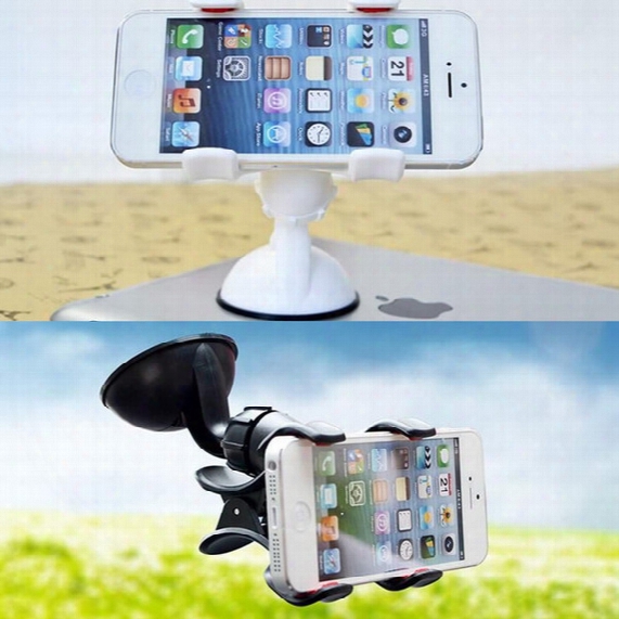 Double Clip Phone Holder For Carr Universal Mobile Cell Phone Mount Car Holder Stand For Iphone 7 6/6s Plus Samsung Car Dvr Gps Fre E Shipping