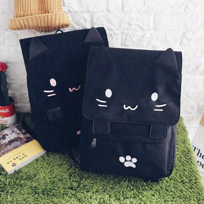 Duo Meng Three-dimensional Cat Large-capacity School Bag Soft Girl Pink And Cute Cartoon Shoulder Bag Backpack