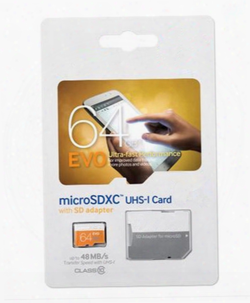 Evo 16gb 32gb 64gb Micro Sd Card Class 10 Uhs-1 Sdxc Sdhc Tf Memory Card W/ Sd Adapter & Sealed Package