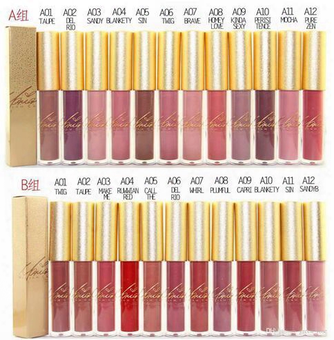 Free Shipping Makeup Limited Edition Holiday Riah Carey New Liquid Lipstick Lipgloss 24 Colors With Golden Box