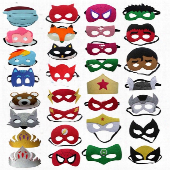 High Quality 108 Styles Superhero Kids Cartoon Eye Masks Halloween Christmas Captain America Wolverine Party Costumes Mask For Children