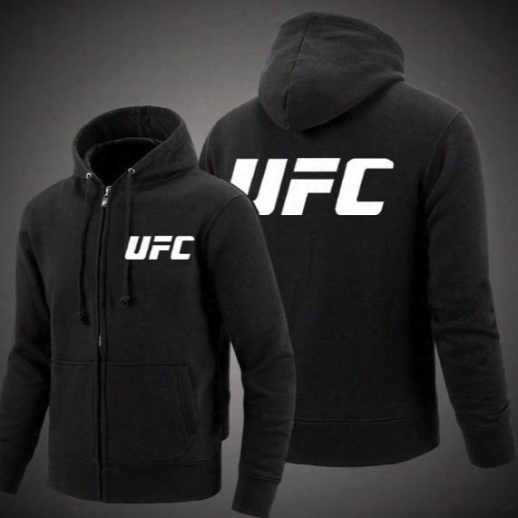 High Quality Men's Ufc Personalized Zipper Cardigan Hoodie Casual Felpe Print Outerwear Male Brand Clothing Fleece Custom Hoody