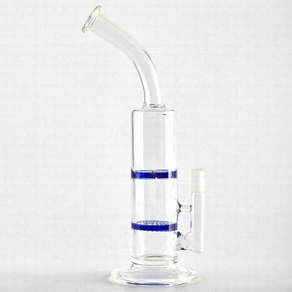 Honeycomb To Turbine Perc Sidecar Recycler Oil Rigs 7" Inches Two Function Water Pipes Ash Catcher Bubbler Bong Glass Hookahs 3 Colors Dabs