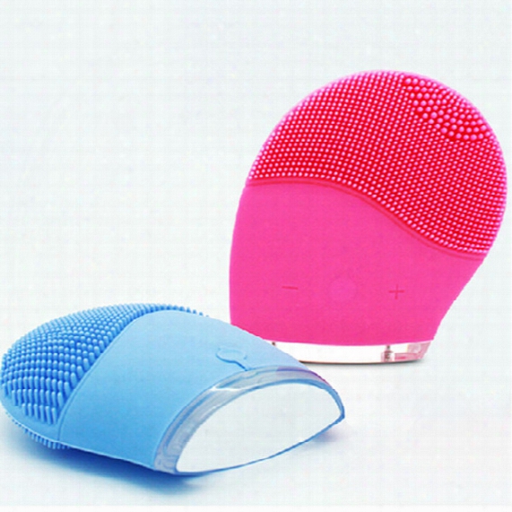 Hot!!electric Silicone Facial Brush Cleaner Face Wash Brushes Sonic Face Cleanser Ultrasonic Skin Care Tool Facial Cleaning Massage