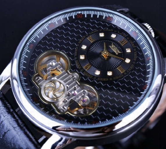Jaragar Classic Dual Movement Design Automatic Quartz Watches Man Watches Top Brand Luxury Watch Man Skeleton Wrist Watch Clock