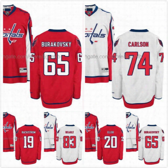 Lars Eller Jersey 20 Jay Beagle 83 John Carlson 74 Nicklas Backstrom 19 Andre Burakovsky 65 Hockey Jerseys Washington Capitals Stitched S-3x
