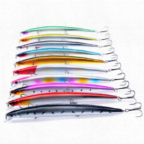 New 10pcs/lot Fishing Lures 18cm 24g Minnows Lure Carp Fishing 10 Colors Plastic Hard Baits Bass Crankbait Wobbler Fishing Bait