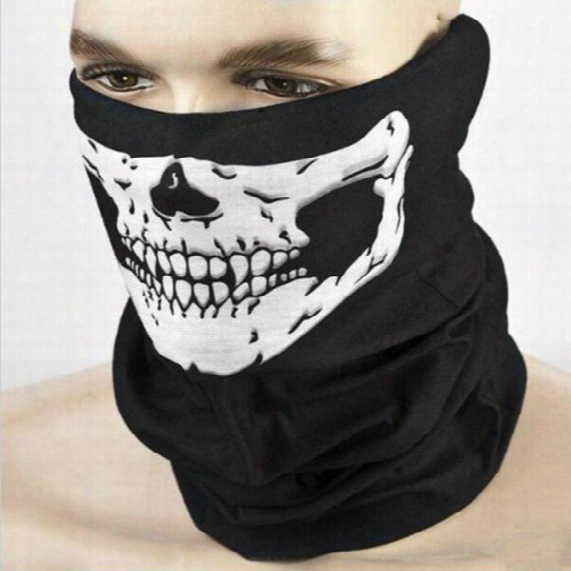New 18.5 Inches Skull Bandana Biike Helmet Neck Face Mask Paintball Sport Headband Seamless Multi Function Magic Scarf