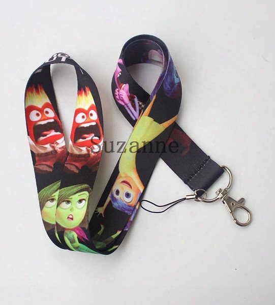 New 40pcs Cartoon Inside Out Kids Brainstorm Mobile Phone Neck Lanyard Id Badge Holders Lots Free Shipping
