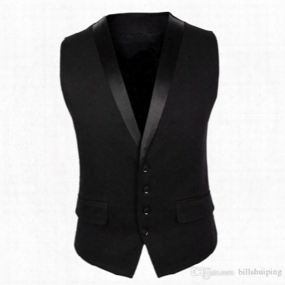 New Vest For Men Autumn Korean Business Casual Slim Fit Mens Vest Sleeveless Suit Vests Cardigan Jackets Coat Men's Clothing