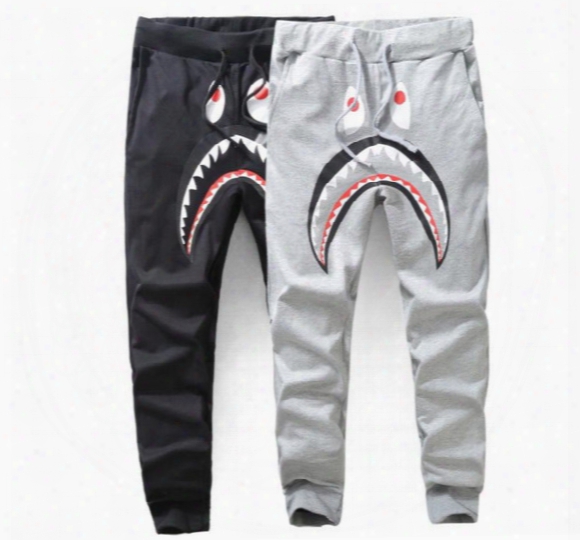 Palace Black Half And Half Joint Joggers 2017 New Hip Hop Pants Men Harajuku High Fashion Streetwear Asian Size! Shark Cartoon