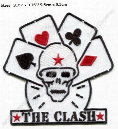 The Clash Skull Cards Iron On Patches London Calling Embroidered Badge Music English British Punk Rock Band Collection Anthony Party Favor