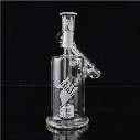 Hitman Glass Bongs Matrix Perc Bubbler Water Pipes 5.5&quot; inch Tall Hitman Sidecar Glass Oil Rigs with 14.4mm Dome and Nail