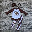 Wholesale- girls football outfit clothing baby girls Y'all ready it's game day clothing girls football stripe pant sets with accessoreis