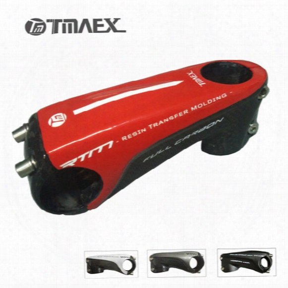 Tmaex - Lightweight Full 3k Carbon Stem 1"1/8 Road Mountain Bike Handlebar Stem 80/90/100/110mm Carbon Fiber Cap Stem