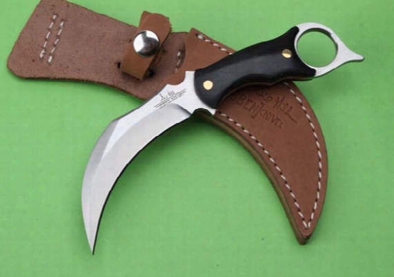 United Uc120 Karambit Hibben Claw Survival Straight Knife Micarta Handle Tactical Camping Hunting Survival Pocket Knife With Leather Sheath
