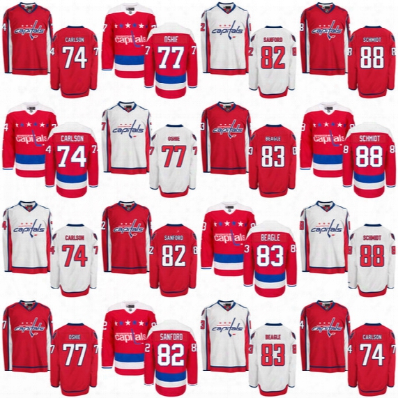 Washington Capitals #74 John Carlson #77 T.j. Oshie #82 Zachary Sanford #83 Jay Beagle #88 Nate Schmidt Men/youth Hockey Jerseys