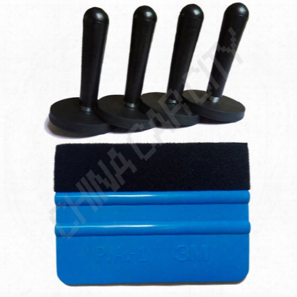 Wholesale- 5 In 1 Window Tinting Tool Kit Include 3m Felt Felt Squeegee 4pcs Gripper Magnet Holder For Car Vinyl Wrap Vinyl Application K09