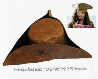 Wholesale-adults Halloween Party Hat Cosplay Costume Jack Sparrow Pirates Caribbean Jack Captain Pirate Wig Pirate Hat Pirate B-2916