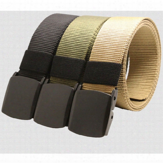 Wholesale- Hot Sale Automatic Buckle Nylon Belt Male Army Tactical Belt Jeans Mens Luxury Waist Designer Belts Men Belts