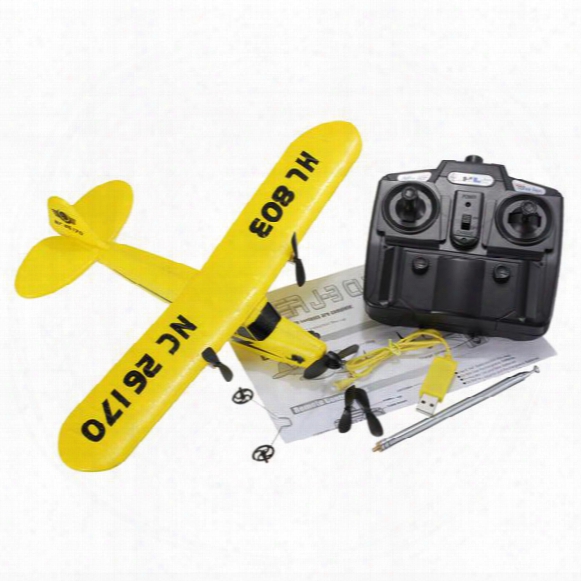 Wholesale-mini Huale Hl803 Piper J3 Cub Nc26170 Remote Control Rc Airplane Rtf