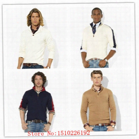 Wholesale-wholesale Men&#39;s Polo Sweater, Long Sleeve Coat, Men Cardigan, High Quality Fashion Knitted Outwear Zipper