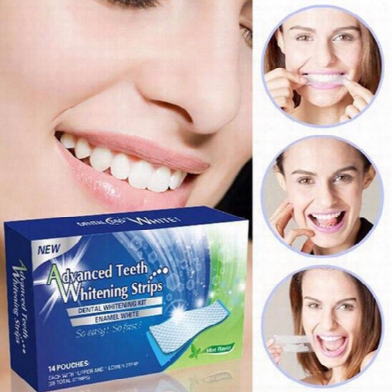 1 Set=28psc Advanced Teeth Whitening Strips Gel Professional Blanqueador Dental Material Tooth Whitener 3d White Care Oral Hygiene