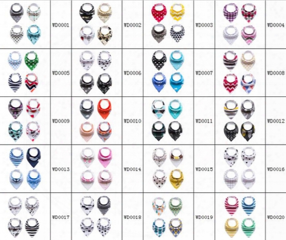 120styles Baby Ins Cotton Bibs 2016 Newborn Kids Burp Cloths Double Layer Girls Boys Cartoon Animal Owl Watermelon Pattern Bibs 4pcs/set