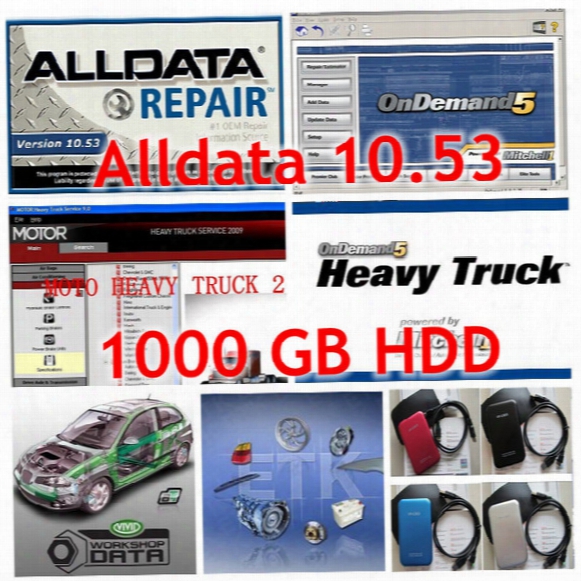2017 Auto Repair Software Alldata 10.53+mitchell 2015+ Heavy Truck Software + Vivid Etc 45 In1 With 1tb Hard Disk Free Dhl Shipping