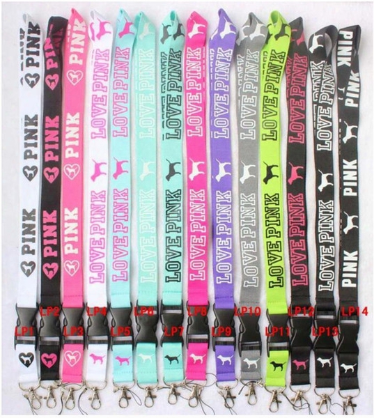 2017 Hot Love Pink Cell Phone Straps Lanyard Necklace Chain String E-cigarette Phone Camera Id Card Rope Lanyards For Iphone 7plus Samsung